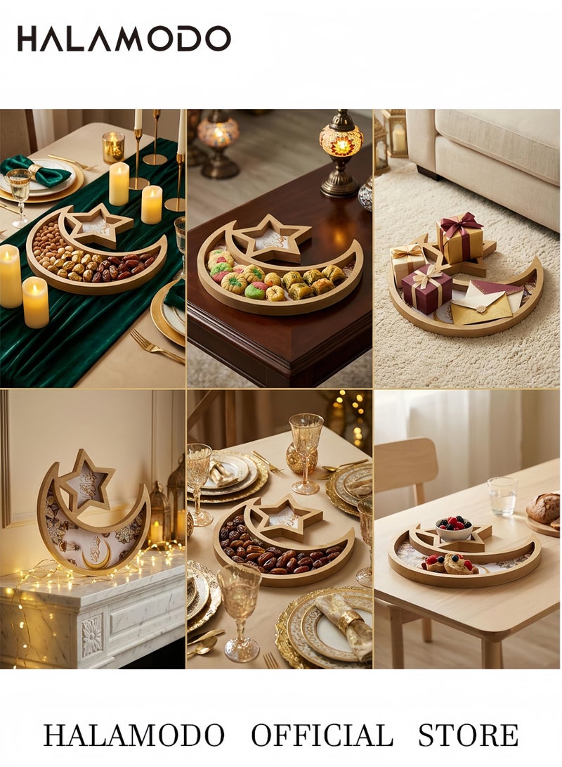 Halamodo Ramadan Home Decor, Ramadan Trays, Eid Trays, Ramadan Moon and Star Trays, Home Decor, Ramadan Party Decor Plates, Food Trays, Snack and Cookie Trays - Image 3